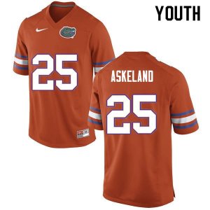 Youth Florida Gators #25 Erik Askeland NCAA Nike Orange Authentic Stitched College Football Jersey KYM3862ST